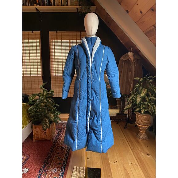 Vintage Long Puffer Jacket Down Feather - Picture 7 of 7